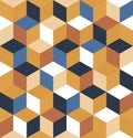 Seamless pattern of colored cubes. Endless multicolored cubic background Royalty Free Stock Photo