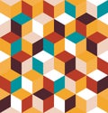 Seamless pattern of colored cubes. Endless multicolored cubic background Royalty Free Stock Photo
