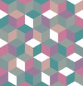 Seamless pattern of colored cubes. Endless multicolored cubic background Royalty Free Stock Photo