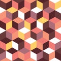 Seamless pattern of colored cubes. Endless multicolored cubic background Royalty Free Stock Photo