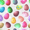 Seamless pattern of colored easter eggs