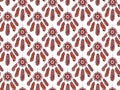 Seamless pattern of colored hand-drawn dream catchers with feathers and beads on a white background. Native American traditional t Royalty Free Stock Photo