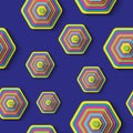 Seamless pattern of colored hexagons