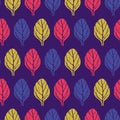 Seamless pattern with colored leaves