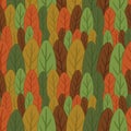 Seamless pattern of colored leaves