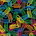 Seamless pattern of colored paperclips