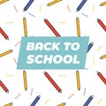 Seamless pattern of colored pencils on white background. Back to school template Royalty Free Stock Photo