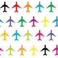 Seamless pattern with colored planes