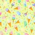 Seamless pattern with icecream Royalty Free Stock Photo