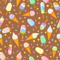 Seamless pattern with icecream Royalty Free Stock Photo