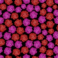 Seamless pattern with colored roses.