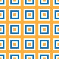 Seamless pattern with colored squares(orange and blue), modern stylish image. Royalty Free Stock Photo