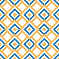 Seamless pattern with colored squares(orange and blue) (2), modern stylish image. Royalty Free Stock Photo