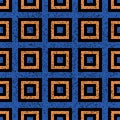 Seamless pattern with colored squares-orange and blue 7192, modern stylish image. Royalty Free Stock Photo