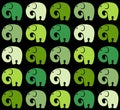 Seamless pattern with colored stylish funny elephants. Vector illustration