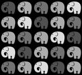 Seamless pattern with colored stylish funny elephants. Vector illustration