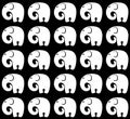 Seamless pattern with colored stylish funny elephants. Vector illustration