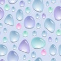 Seamless pattern with colored water drops, background with liquid spots, vector Royalty Free Stock Photo