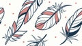 Seamless pattern of colorful abstract feathers, bohemian design, vector design Generative AI Royalty Free Stock Photo