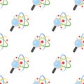 Magnifying Glass Atom Seamless Pattern