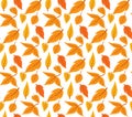 Seamless pattern with colorful autumn leaves. Vector illustration Royalty Free Stock Photo
