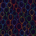 Seamless pattern with colorful balloons on a dark background, the concept of the holiday, birthday, parties Royalty Free Stock Photo