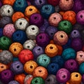 Seamless pattern with colorful balls. Hand-drawn illustration