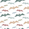 Seamless pattern with colorful bats. Bats for Halloween party.