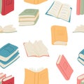 Seamless pattern of colorful books. Education and reading concept Royalty Free Stock Photo