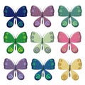 Seamless pattern with colorful butterflies