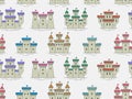 Seamless pattern with Colorful castles and fortresses