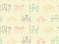 Seamless pattern with Colorful castles and fortresses