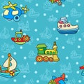 Seamless pattern with colorful childrens toys