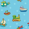 Seamless pattern with colorful childrens toys