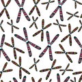 Seamless pattern with colorful chromosomes. Vector illustration. Biological background. Royalty Free Stock Photo