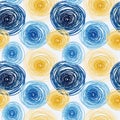 Seamless pattern with colorful circles, van gogh artistic style