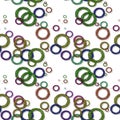 Seamless pattern with colorful circles on white Royalty Free Stock Photo