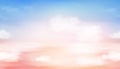 Seamless pattern Colorful cloudy sky with fluffy cloud pastel tone in blue,pink and orange in morning,Fantasy magical sunset sky