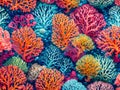 Seamless pattern of colorful corals.