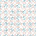 Seamless pattern colorful curlicues