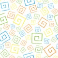 Seamless pattern colorful curlicues