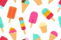 Seamless pattern with Colorful Different ice cream