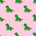 Seamless pattern with colorful dinosaur. Vector illustration. Royalty Free Stock Photo