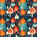 Seamless pattern with colorful drops and splashes. Vector illustration Royalty Free Stock Photo