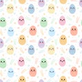 Seamless pattern with colorful Easter eggs. Happy Easter. Cute background Royalty Free Stock Photo