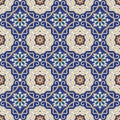 Seamless pattern from colorful floral Moroccan, Portuguese tiles, Azulejo, ornaments. Royalty Free Stock Photo