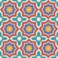Seamless pattern from colorful floral Moroccan, Portuguese tiles, Azulejo, ornaments. Royalty Free Stock Photo