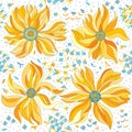 Seamless pattern with colorful flowers