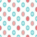 Seamless Pattern Of Colorful Geometric Elements Made Of Dots Inside Ellipses Forming Diagonal Stripes In White Background