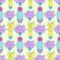 Pattern with cactuses